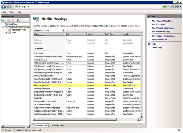 how to install php 5.2 on iis 7