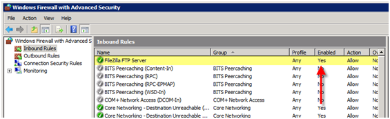 filezilla ftp server setup on windows 2008 r2 firewall