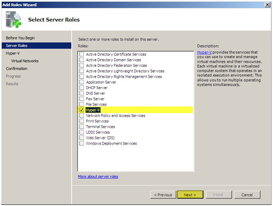 Hyper V Installation On Windows Server 2008 Tech Blog 0719