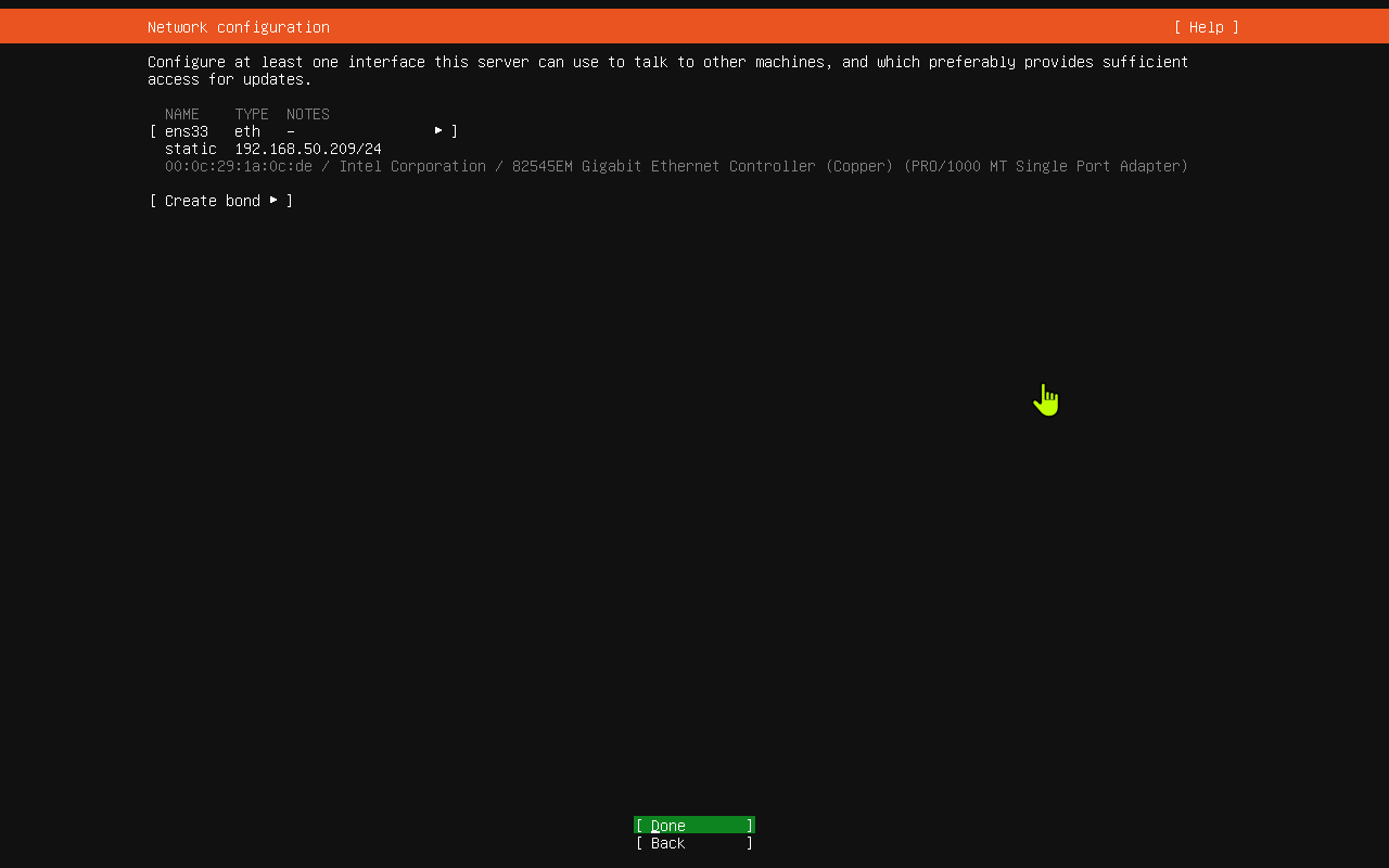 Ubuntu network configuration complete