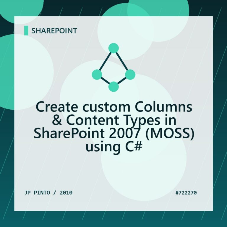 Featured image for Create custom Columns & Content Types in SharePoint 2007 (MOSS) using C#