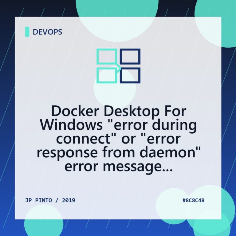 Featured image for Docker Desktop For Windows "error during connect" or "error response from daemon" error message