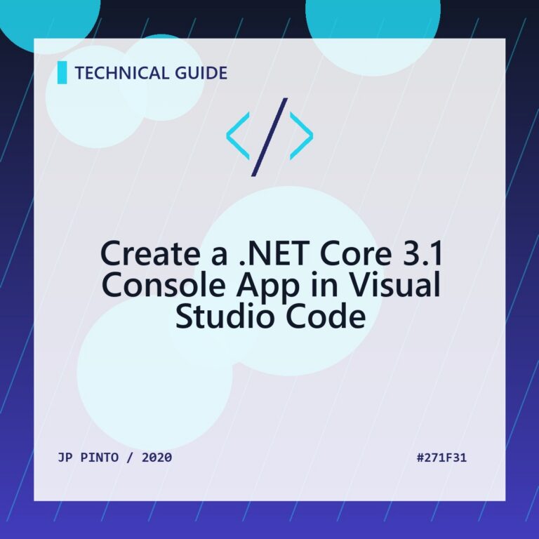 Featured image for Create a .NET Core 3.1 Console App in Visual Studio Code