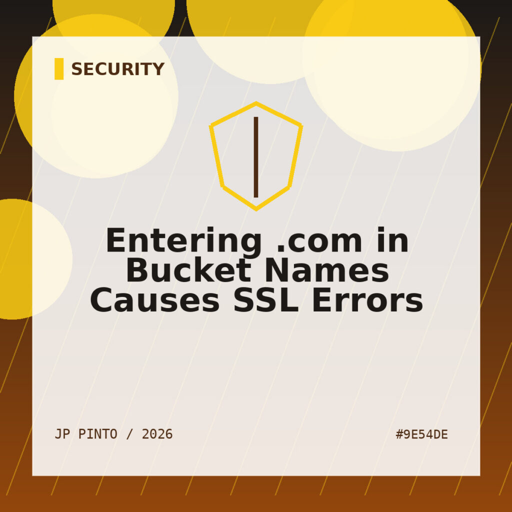 Featured image for Entering .com in Bucket Names Causes SSL Errors