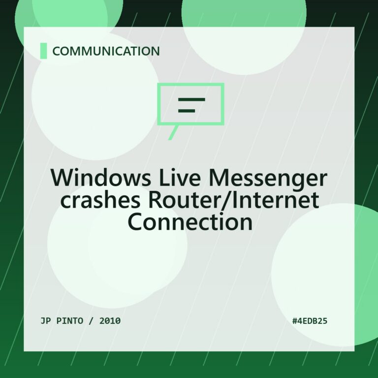 Featured image for Windows Live Messenger crashes Router/Internet Connection